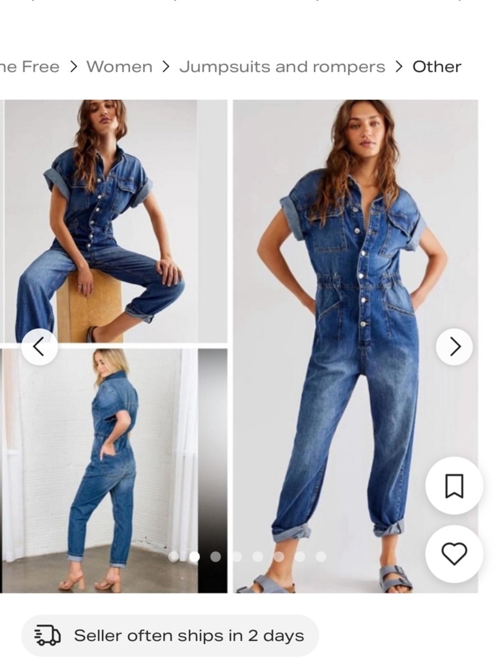 We The Free Marci Jumpsuit by Free People NWT